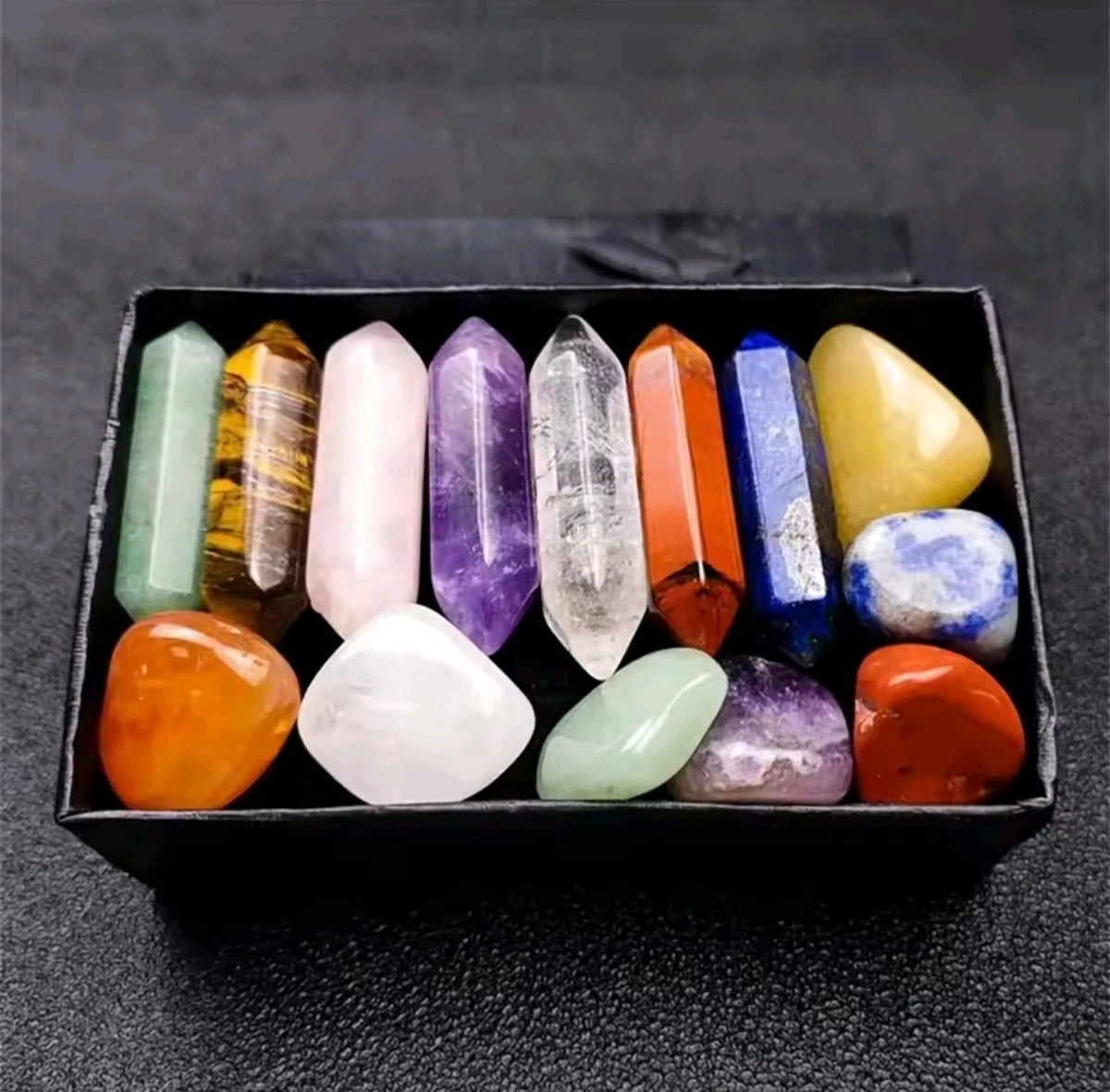 Set de 14 Minerales de Cristal Natural