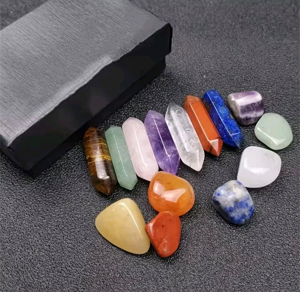 Set de 14 Minerales de Cristal Natural