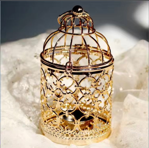 Candelabro Jaula dorado